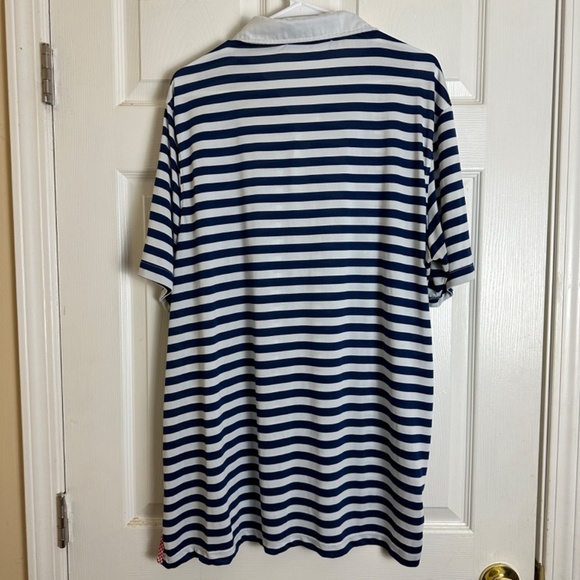 Bald Head Blues Short Sleeve Striped Golf Polo Black Stone Golf Course Men XL - Picture 5 of 7